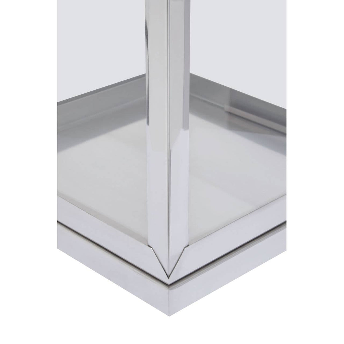 Herber Large Silver Steel With Hair On Leather Handle Lantern.