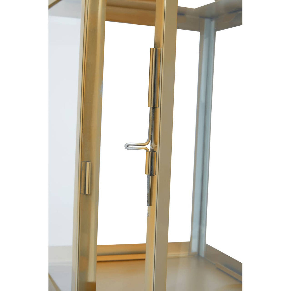 Herber Small Gold Steel With Hair On Leather Handle Lantern.