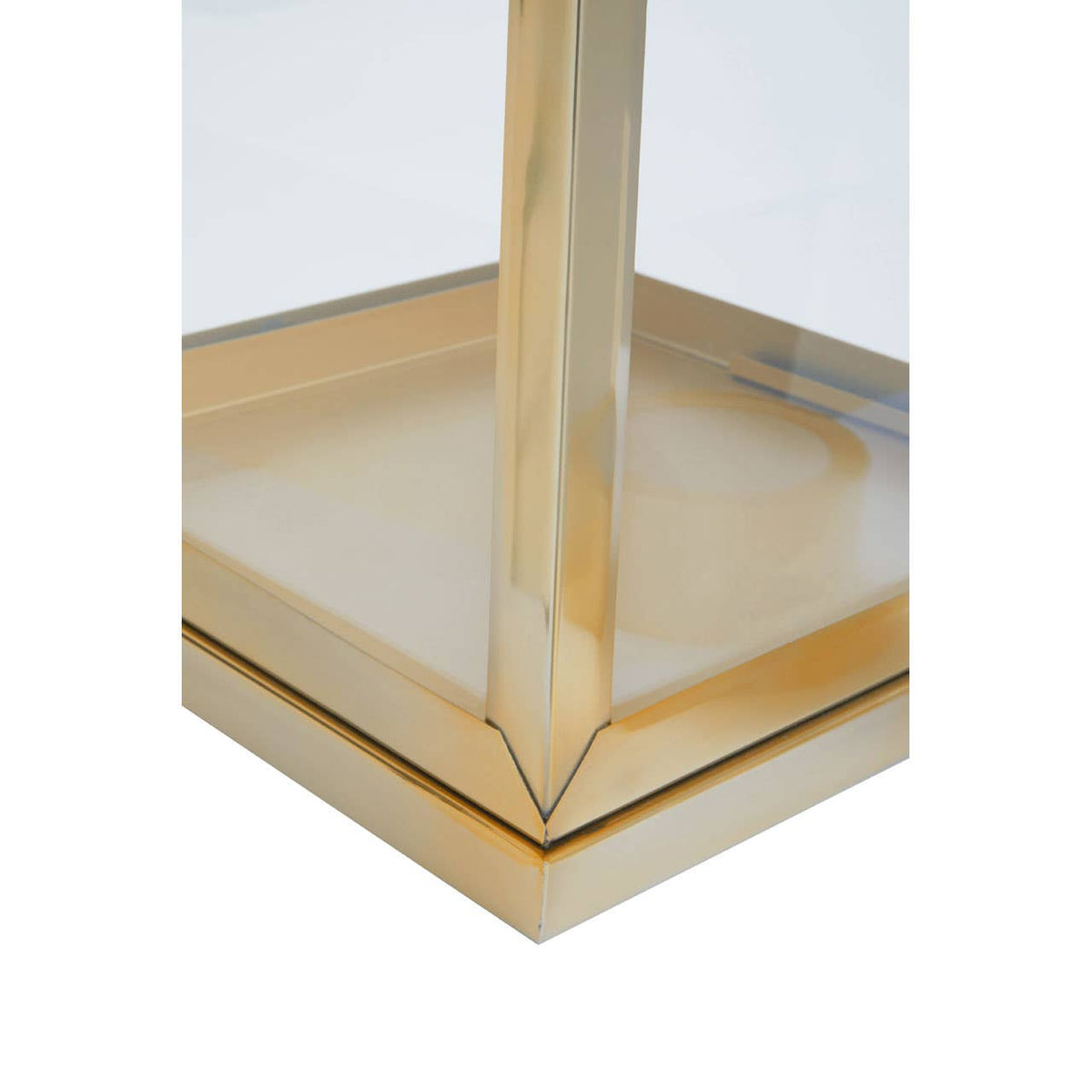 Herber Small Gold Steel With Hair On Leather Handle Lantern.