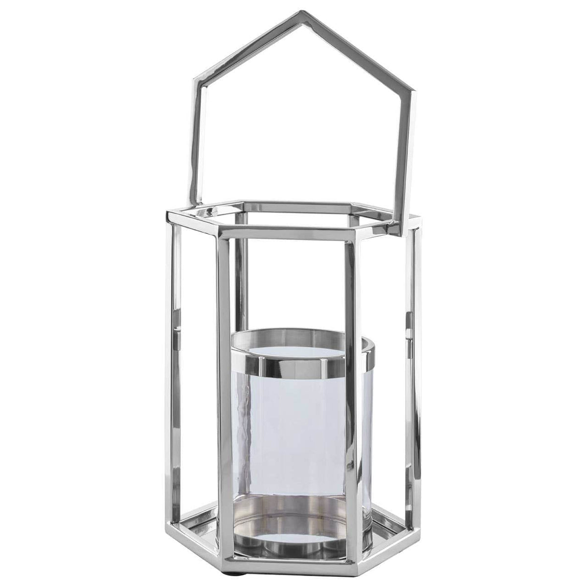 Herber Small Silver Hexagonal Lantern.