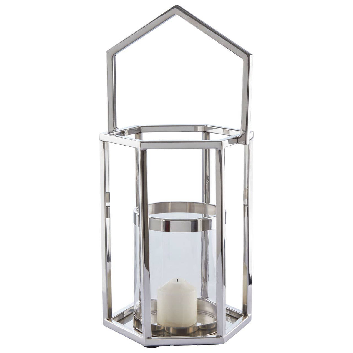 Herber Small Silver Hexagonal Lantern.
