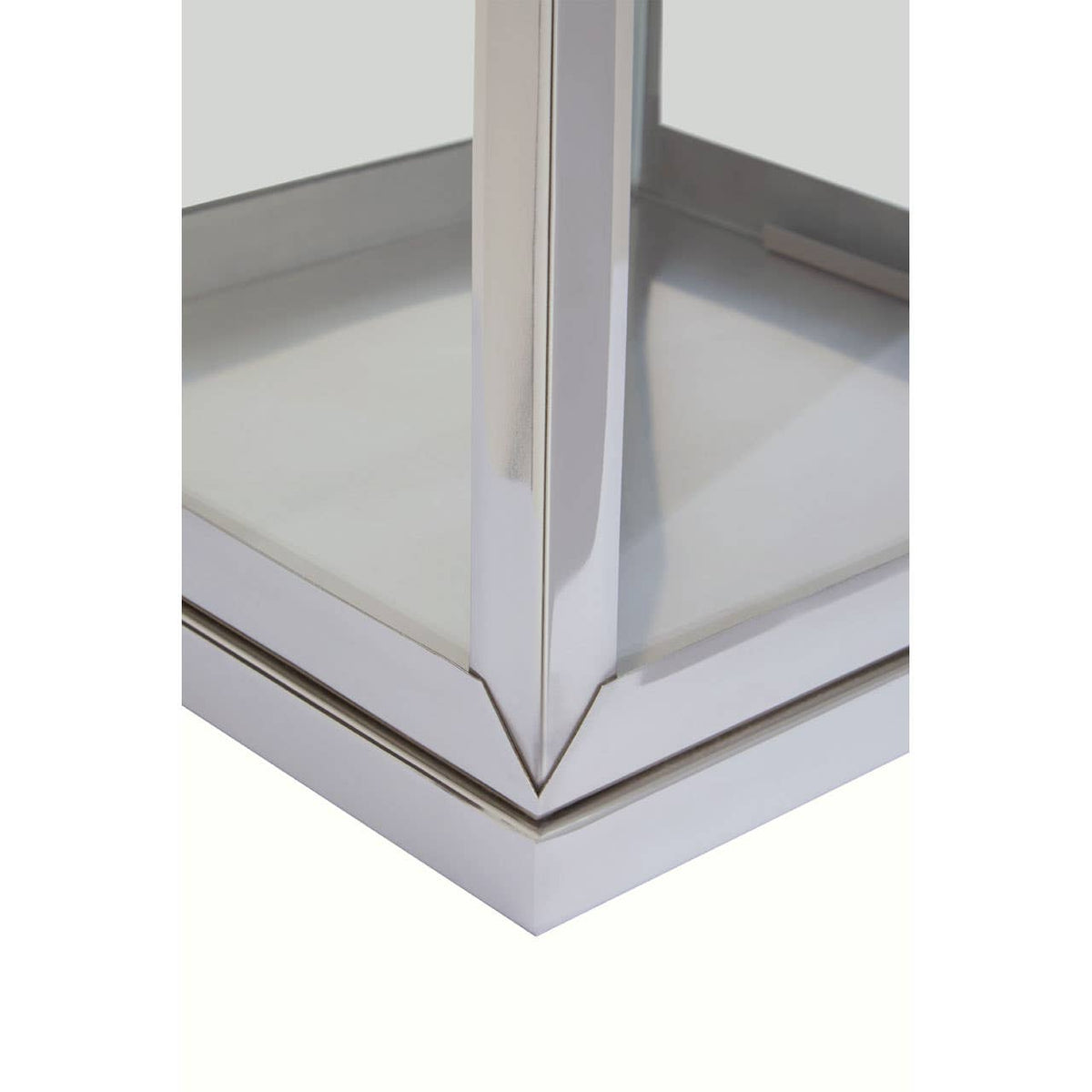 Herber Small Silver Steel With Hair On Leather Handle Lantern.