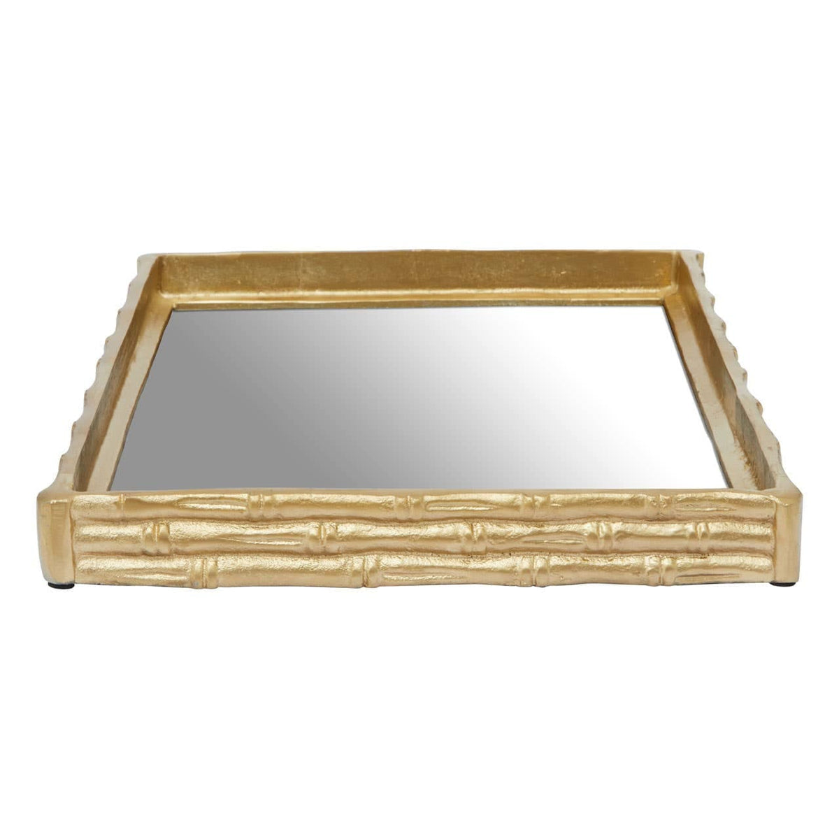 Hiba Gold Finish Mirrored Tray.