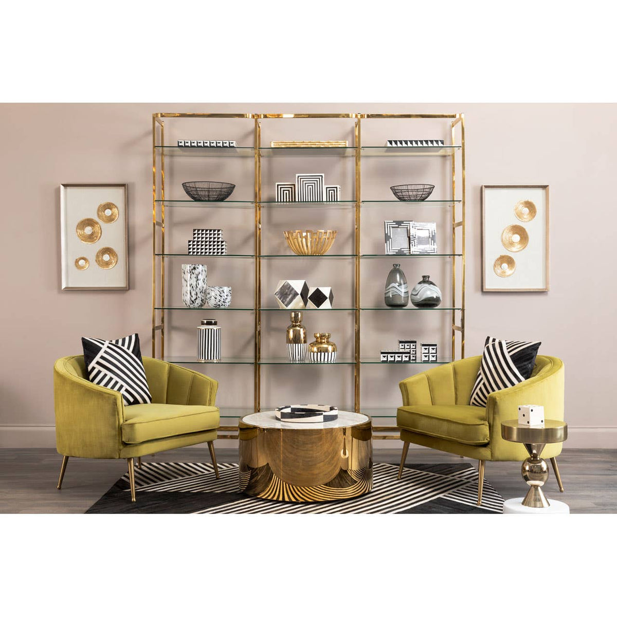 Hiba Gold Finish Mirrored Tray.