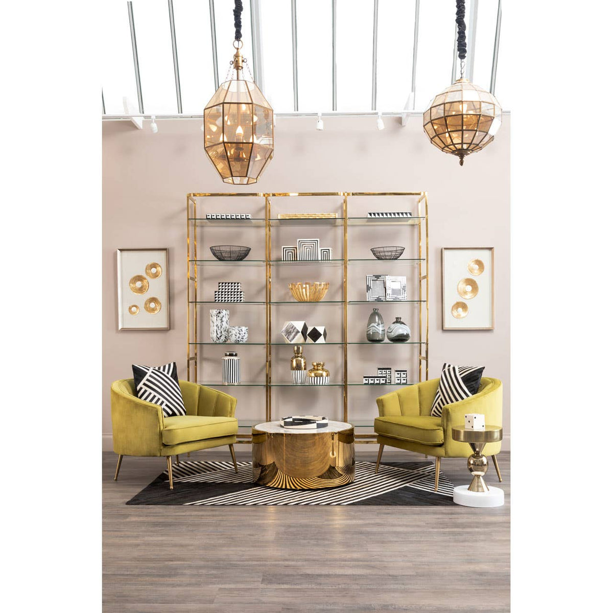 Hiba Gold Finish Mirrored Tray.