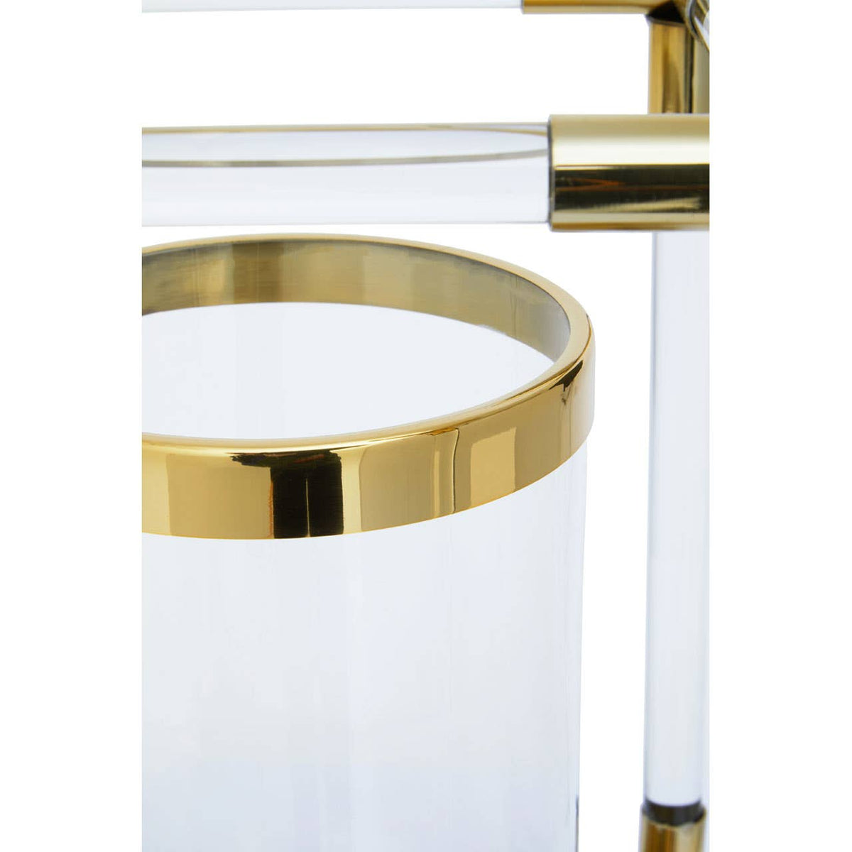 Lucita Double Gold Steel And Acrylic Lantern.