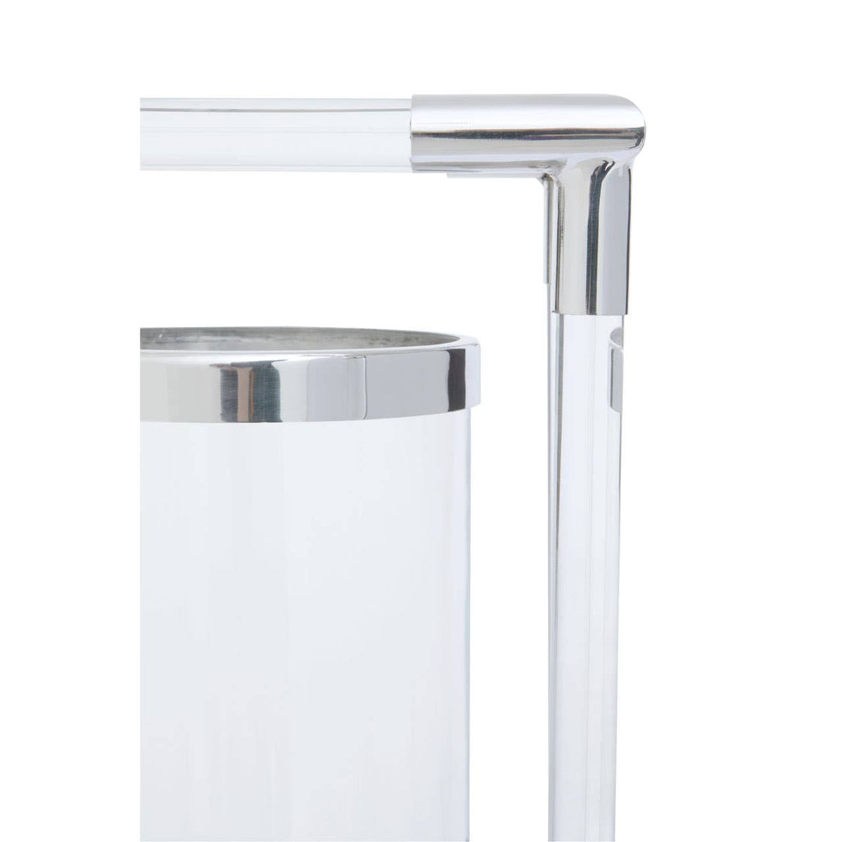 Lucita Double Silver Steel And Acrylic Lantern.