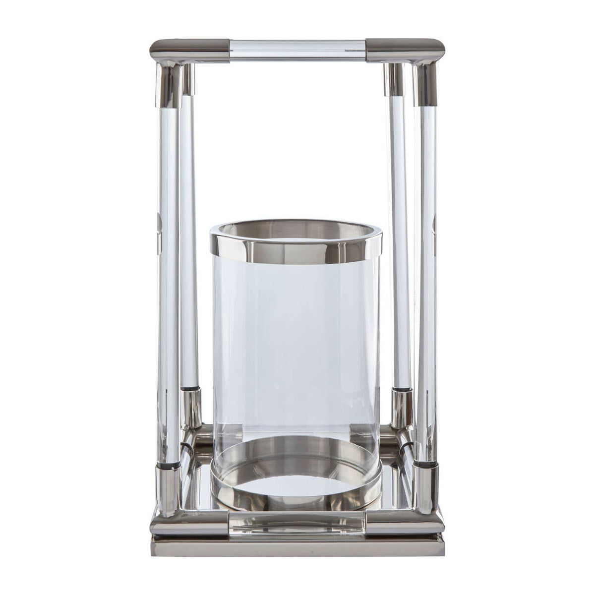 Lucita Large Silver Finish Lantern.