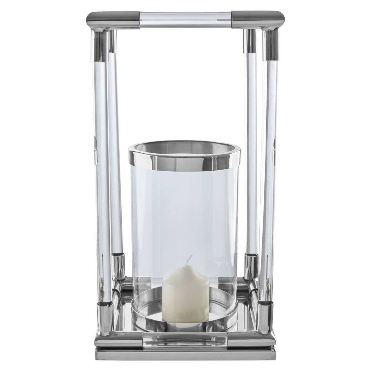 Lucita Large Silver Finish Lantern.