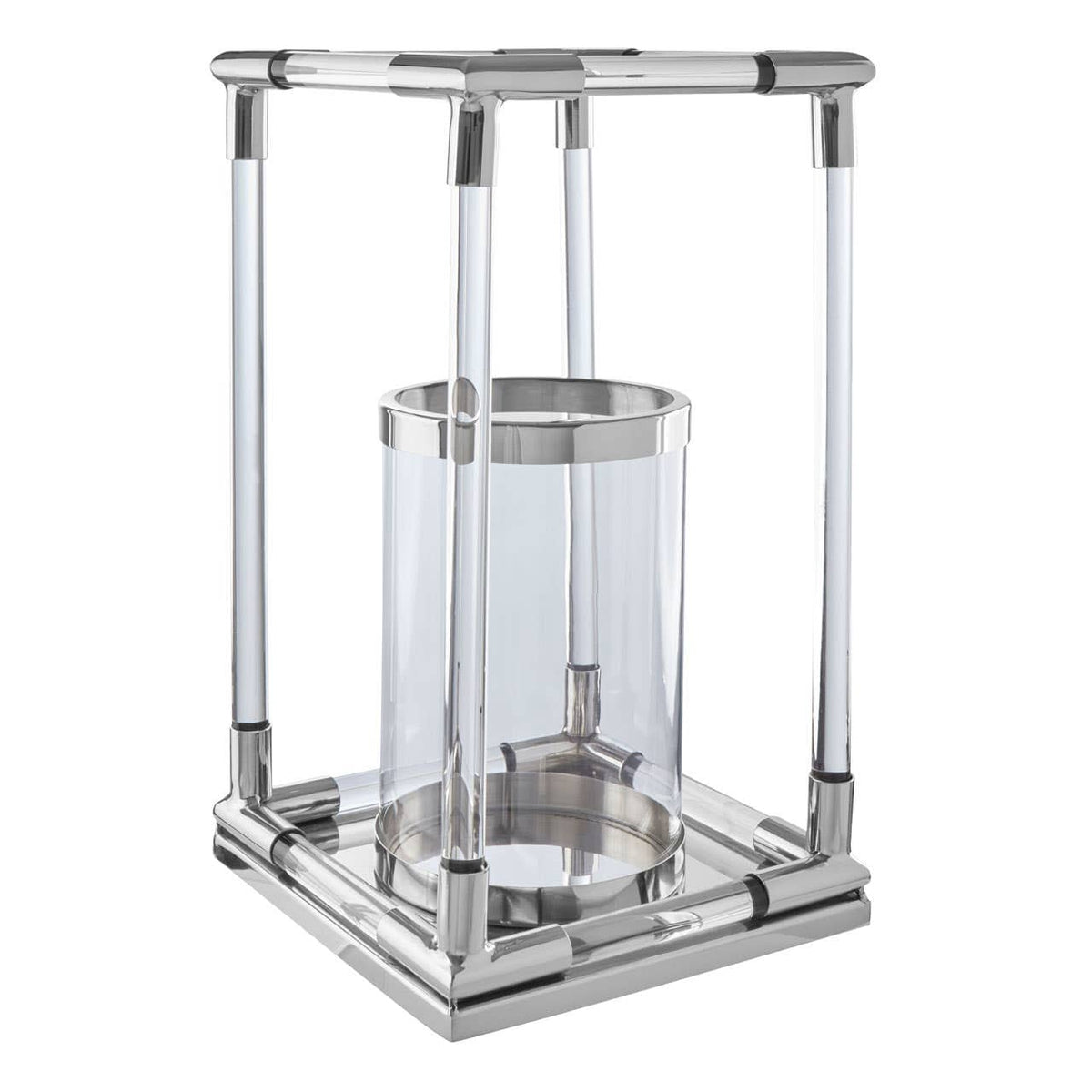 Lucita Large Silver Finish Lantern.