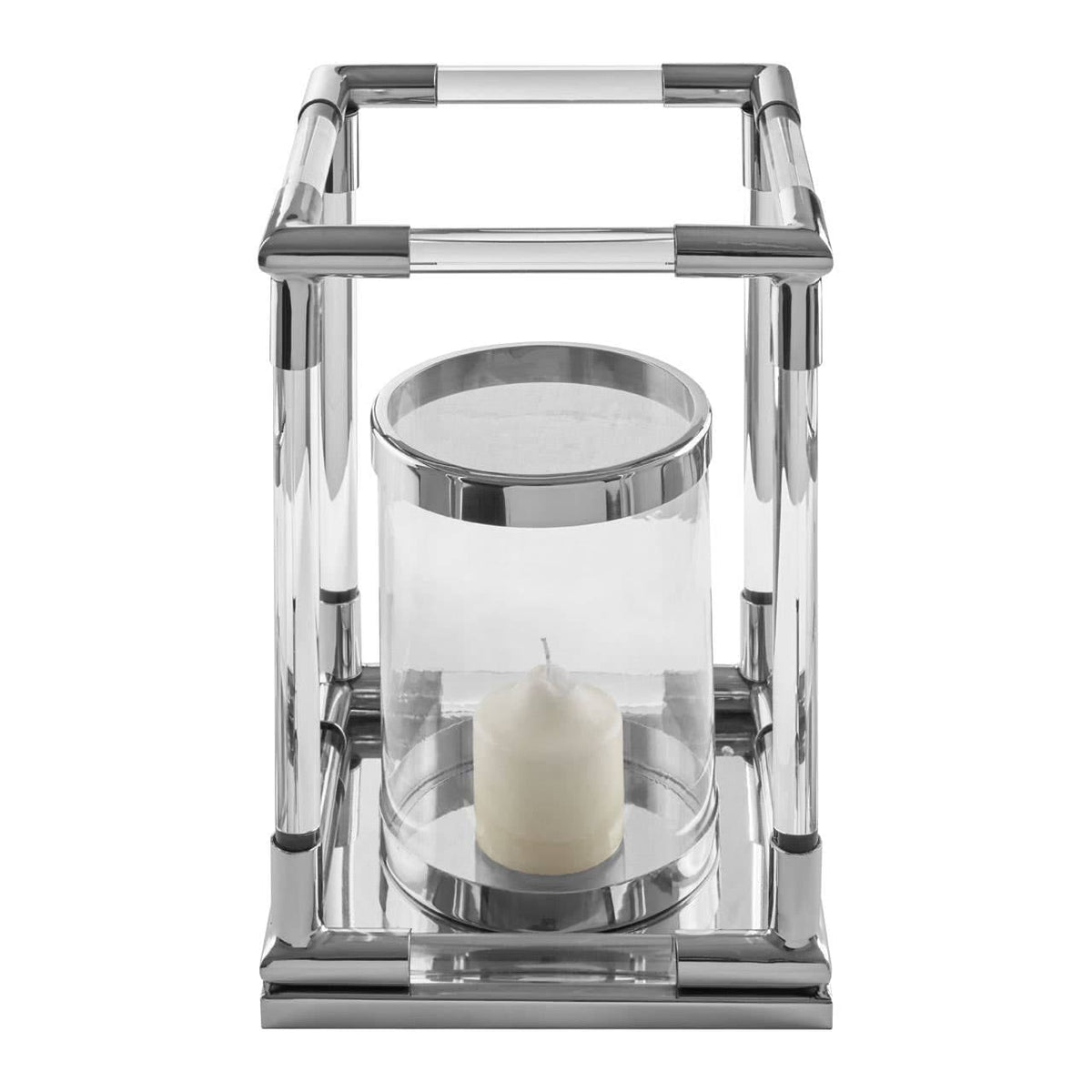 Lucita Small Silver Finish Lantern.