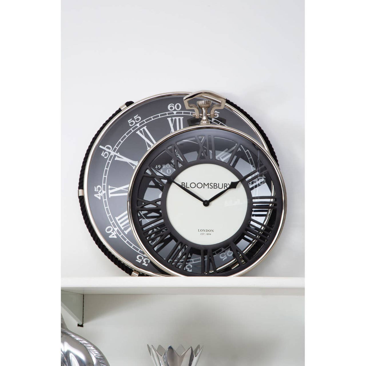 Mateo Nickel Finish Pocket Style Wall Clock.