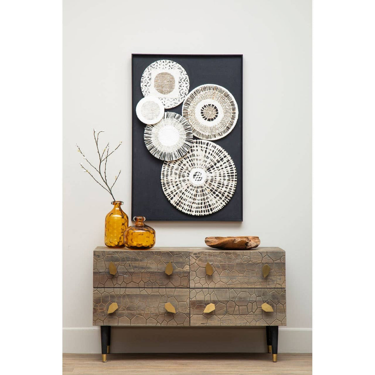 Noosa & Co. Accessories Modello Natural And black Paper Design Wall Art House of Isabella UK