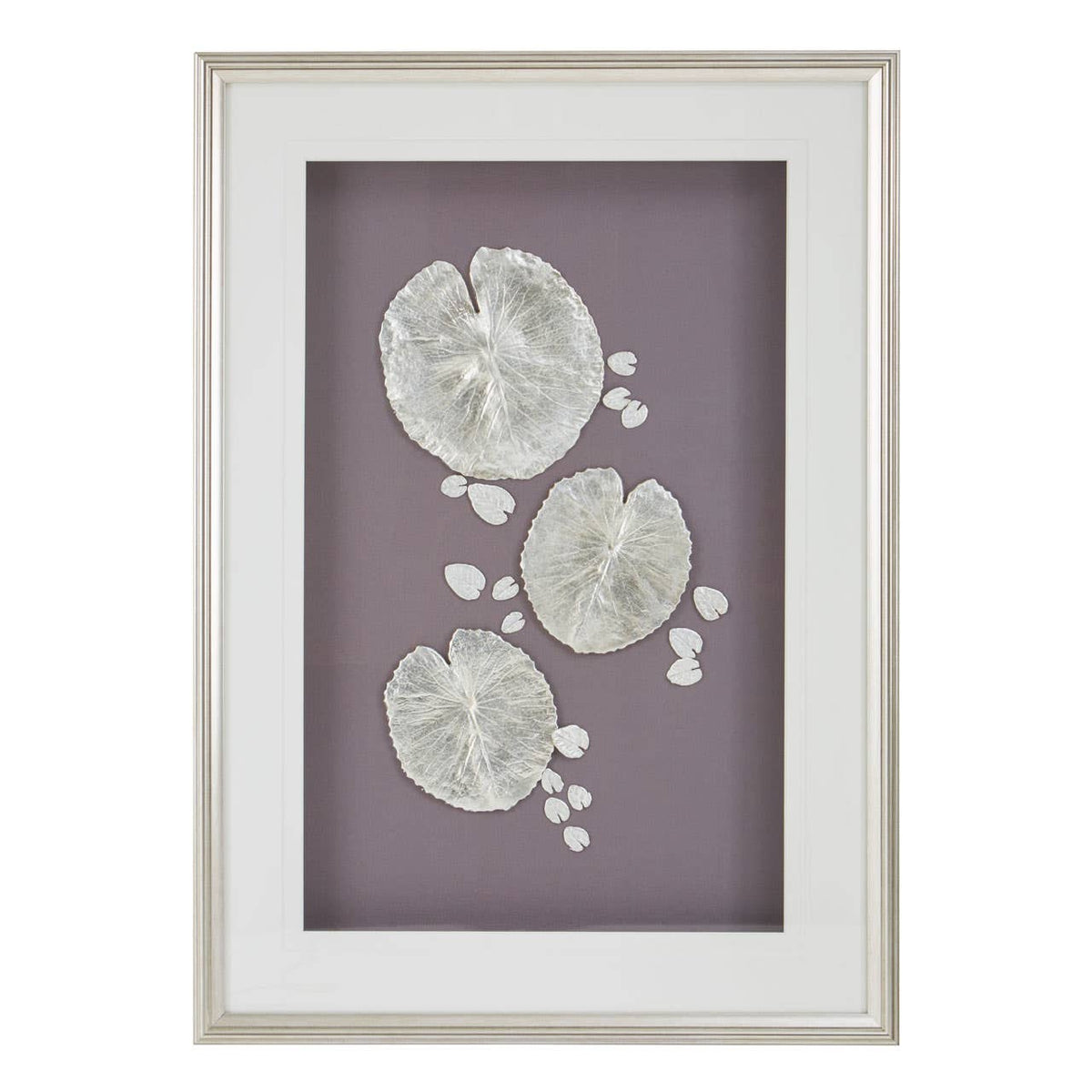 Silver Leaf Design Framed Wall Art.