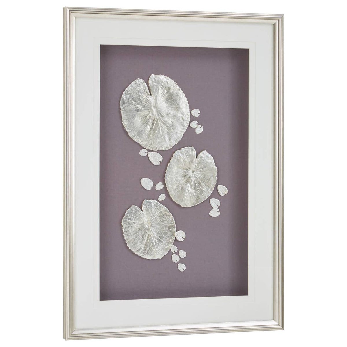 Silver Leaf Design Framed Wall Art.