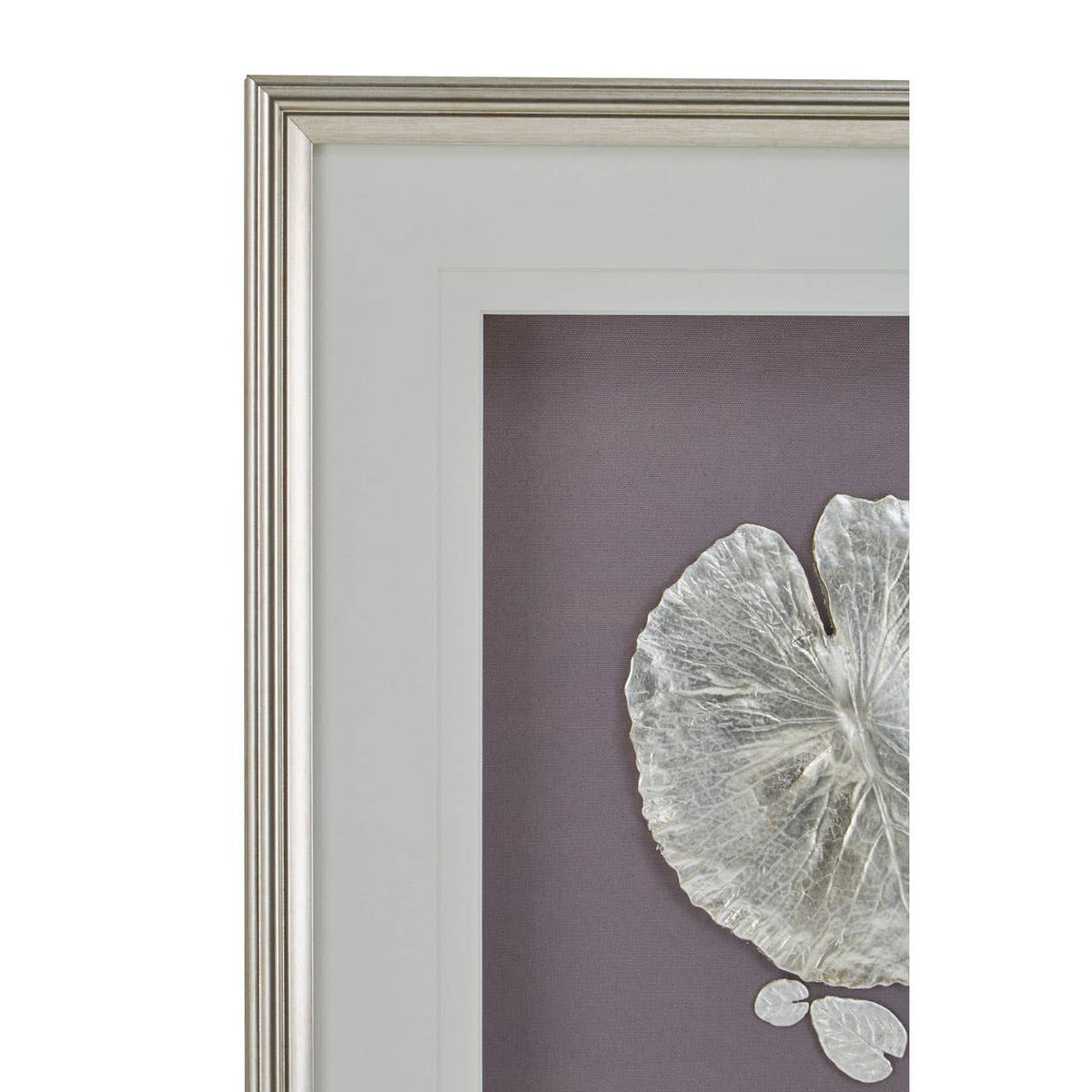 Silver Leaf Design Framed Wall Art.
