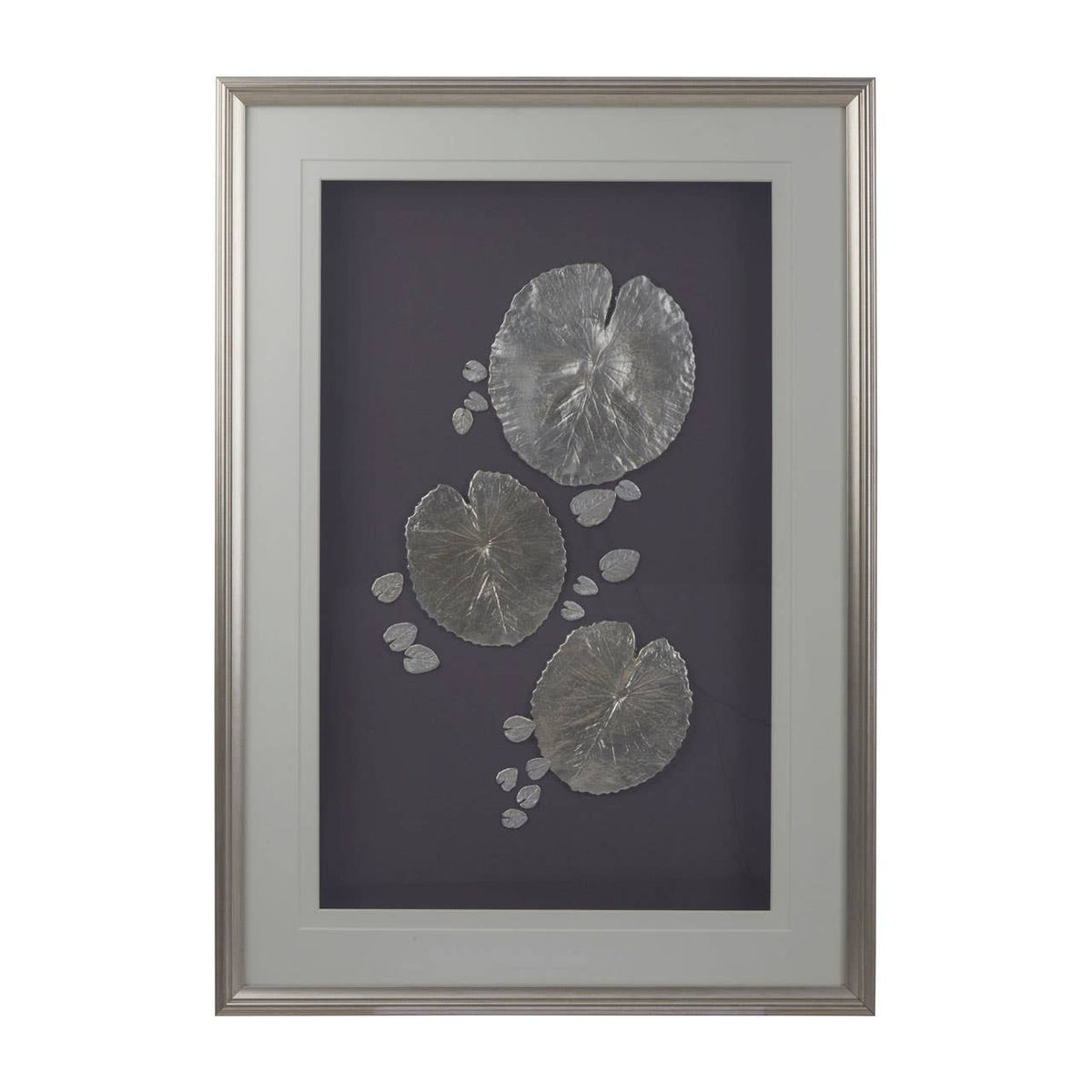 Silver Leaf Design Framed Wall Art.