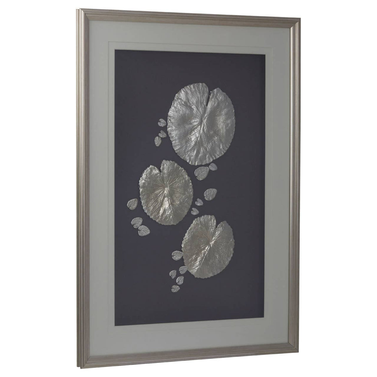 Silver Leaf Design Framed Wall Art.
