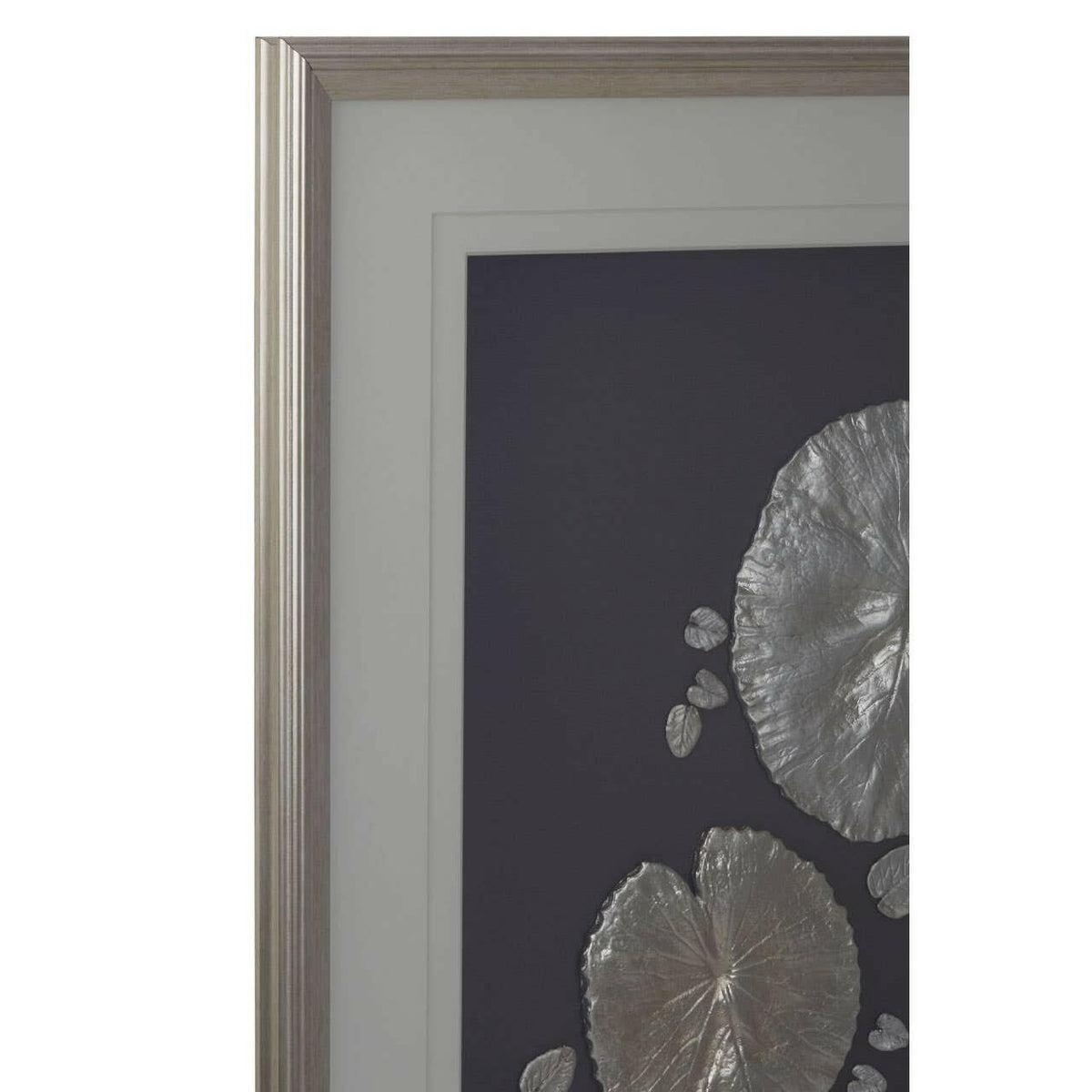 Silver Leaf Design Framed Wall Art.