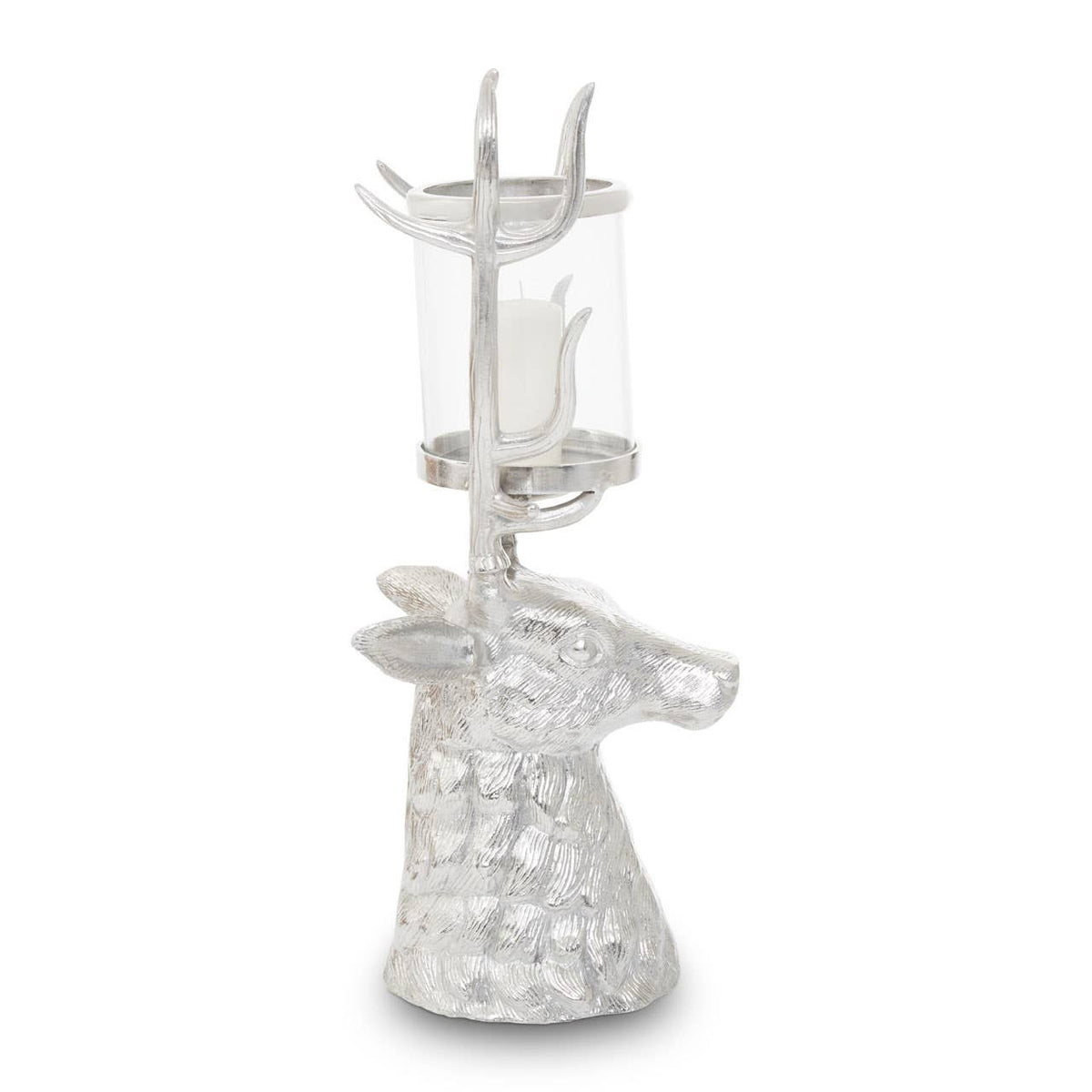 Stag Glass Candle Holder.