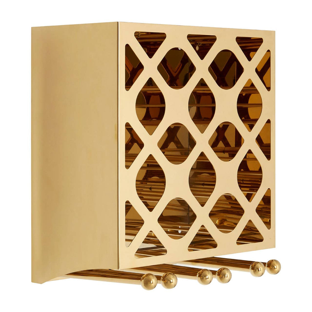 Novo 12 Bottle Gold Finish Wine Rack.