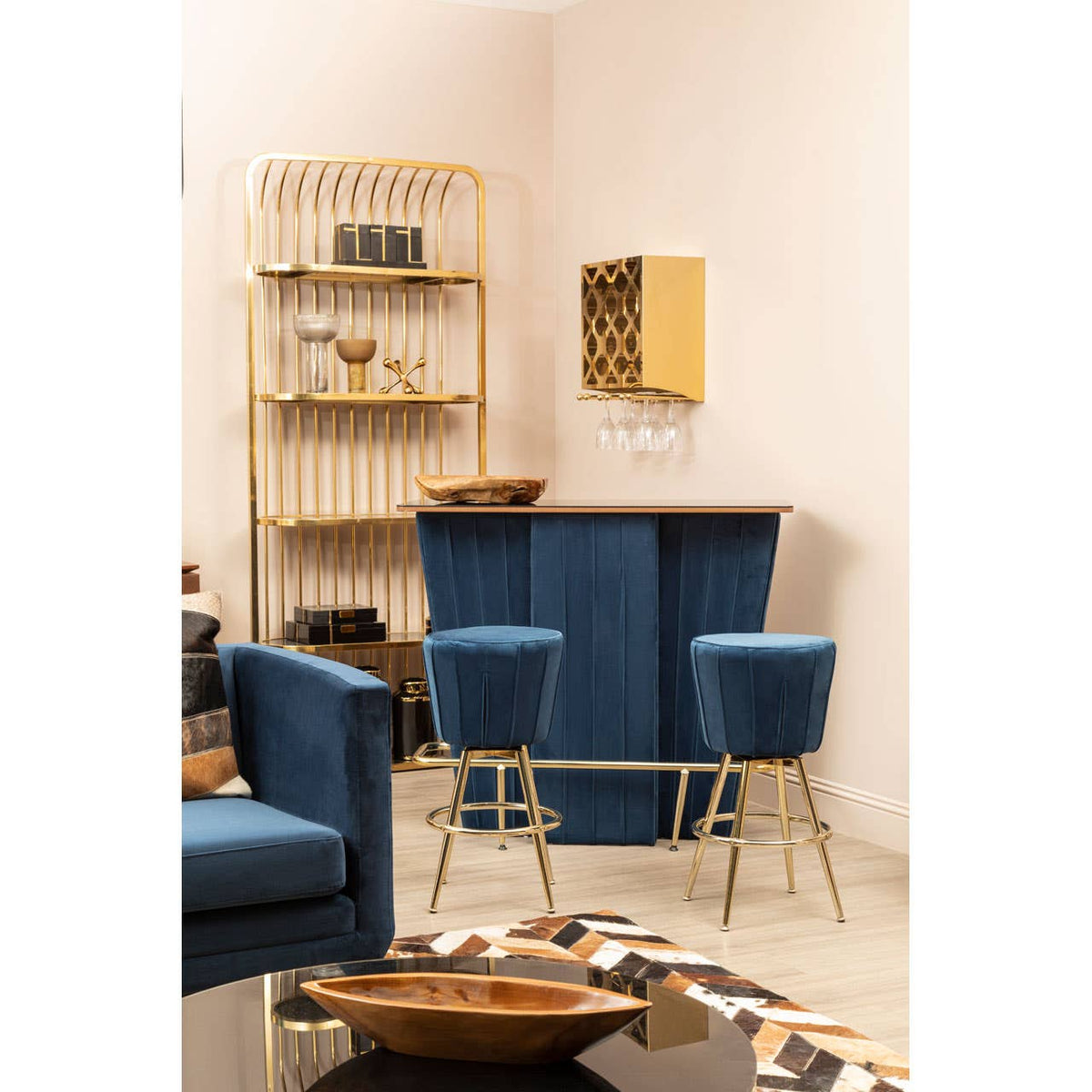 Novo 12 Bottle Gold Finish Wine Rack.