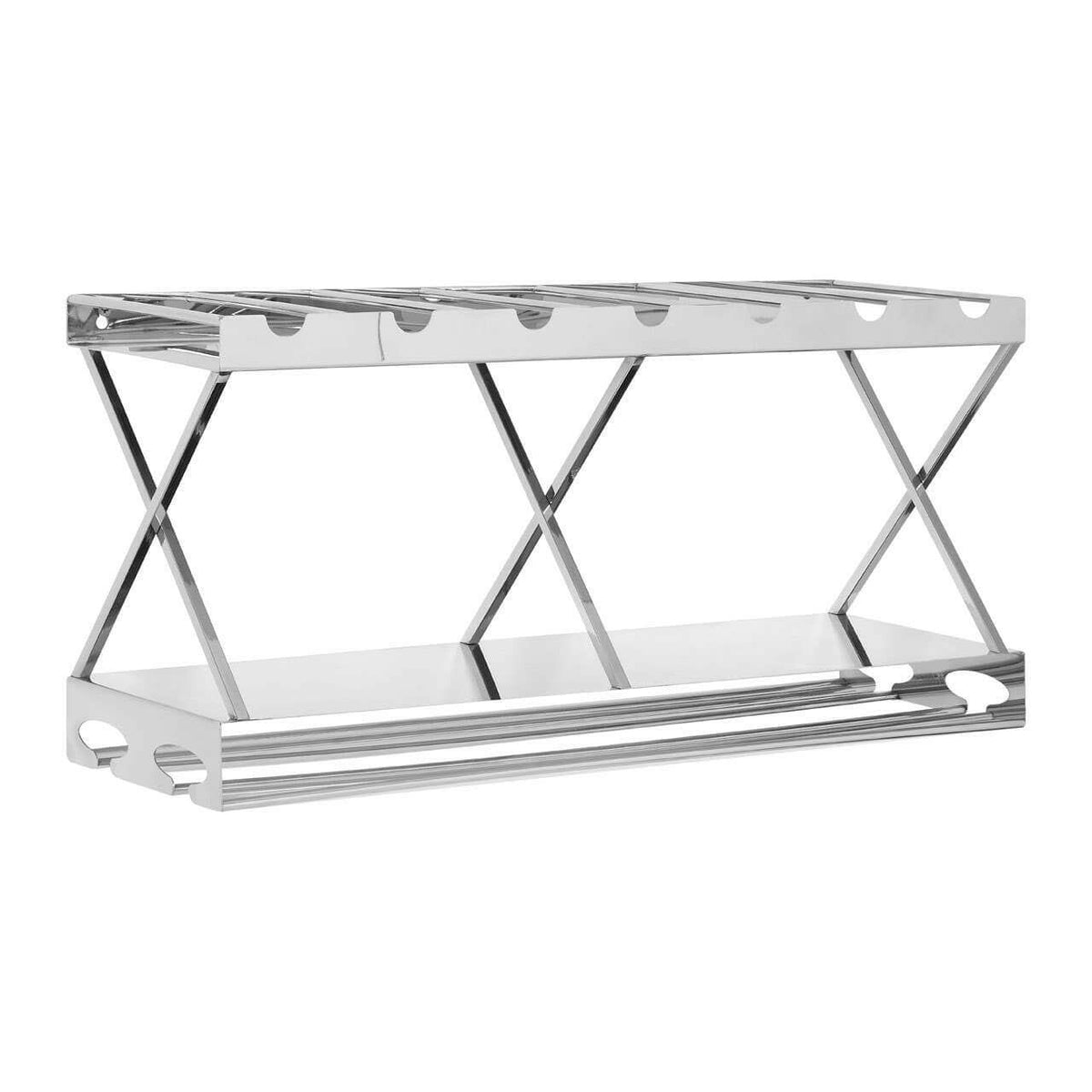 Novo 2 Tier 7 Bottle Silver Wine Rack.