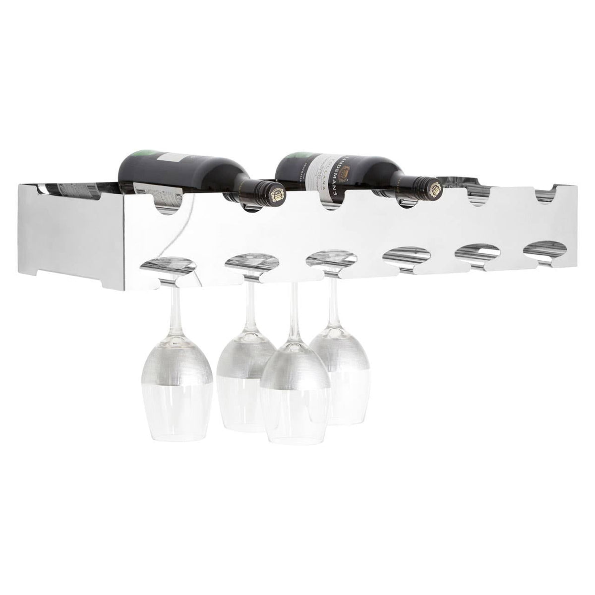 Novo 6 Bottle Silver Wide Wine Rack.