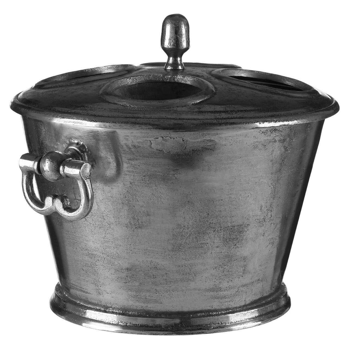 Rustic Antique Silver 4 Bottle Wine Cooler.