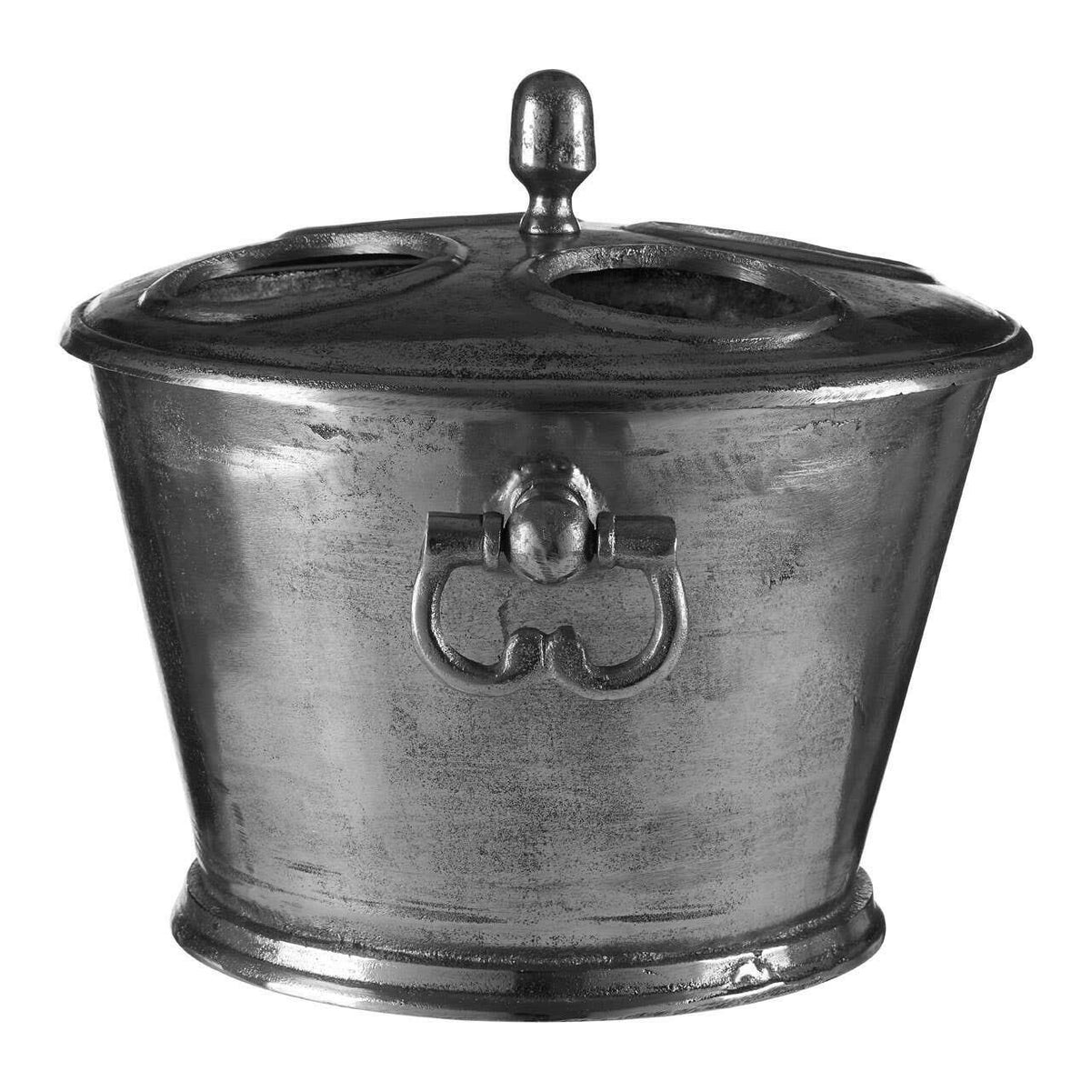 Rustic Antique Silver 4 Bottle Wine Cooler.