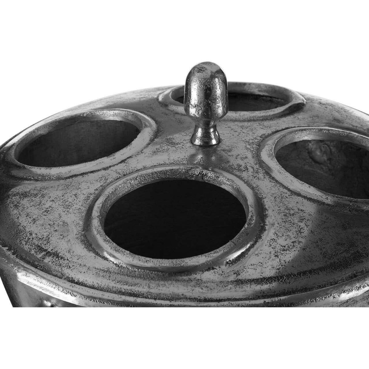 Rustic Antique Silver 4 Bottle Wine Cooler.