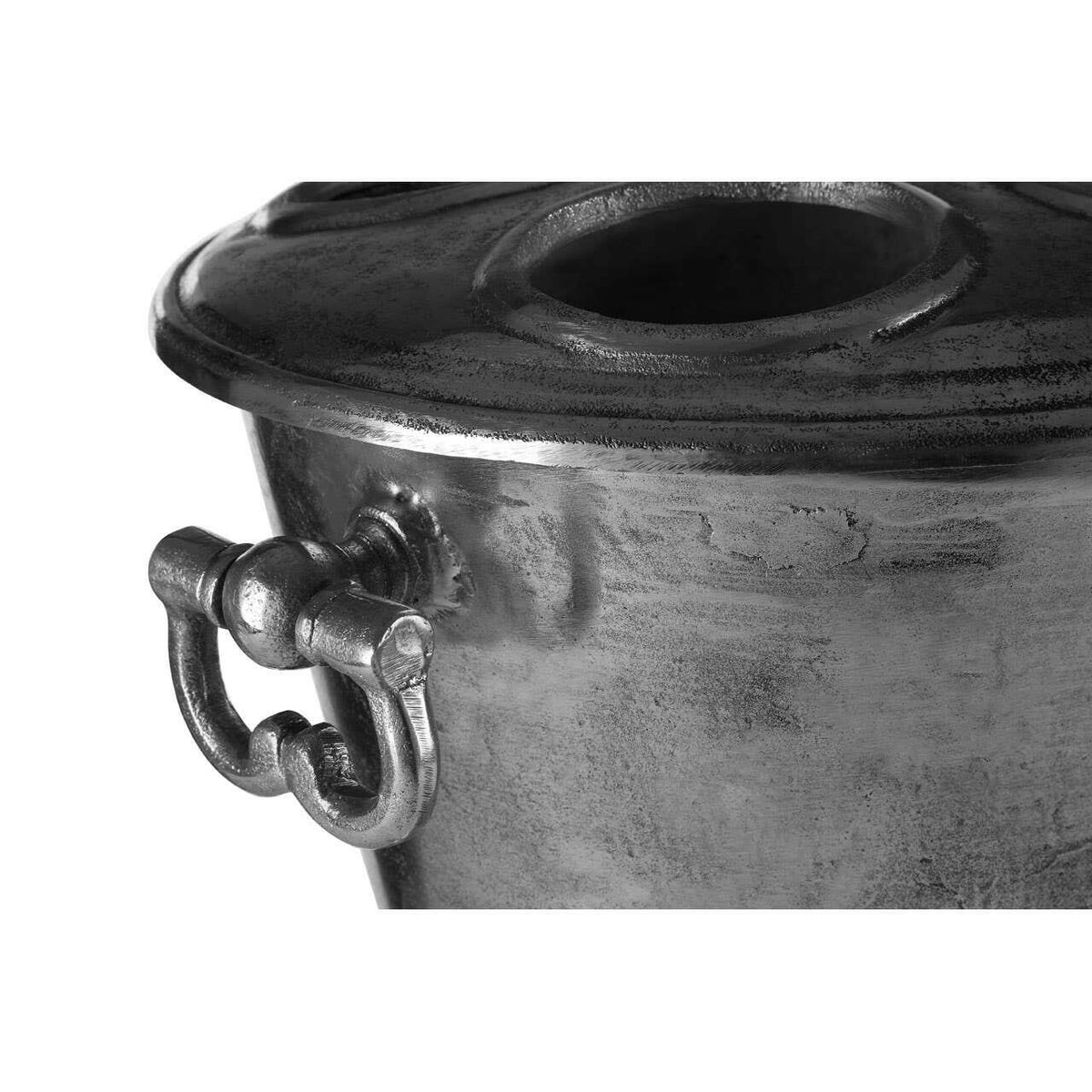 Rustic Antique Silver 4 Bottle Wine Cooler.