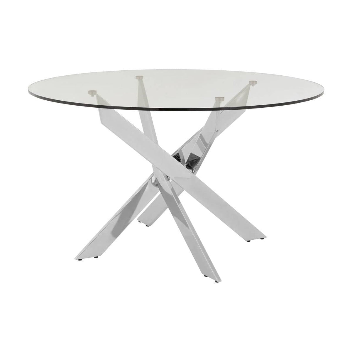 Noosa & Co. Dining Allure Round Dining Table with Chrome Intersected legs House of Isabella UK