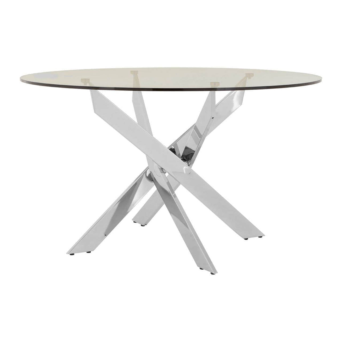 Noosa & Co. Dining Allure Round Dining Table with Chrome Intersected legs House of Isabella UK