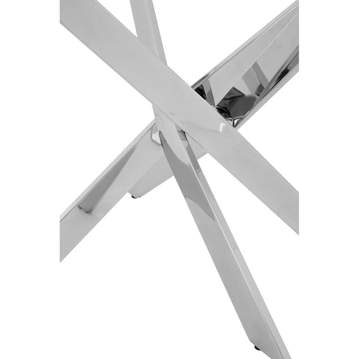 Noosa & Co. Dining Allure Round Dining Table with Chrome Intersected legs House of Isabella UK