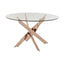 Noosa & Co. Dining Allure Round Dining Table with Intersected Rose Gold Legs House of Isabella UK