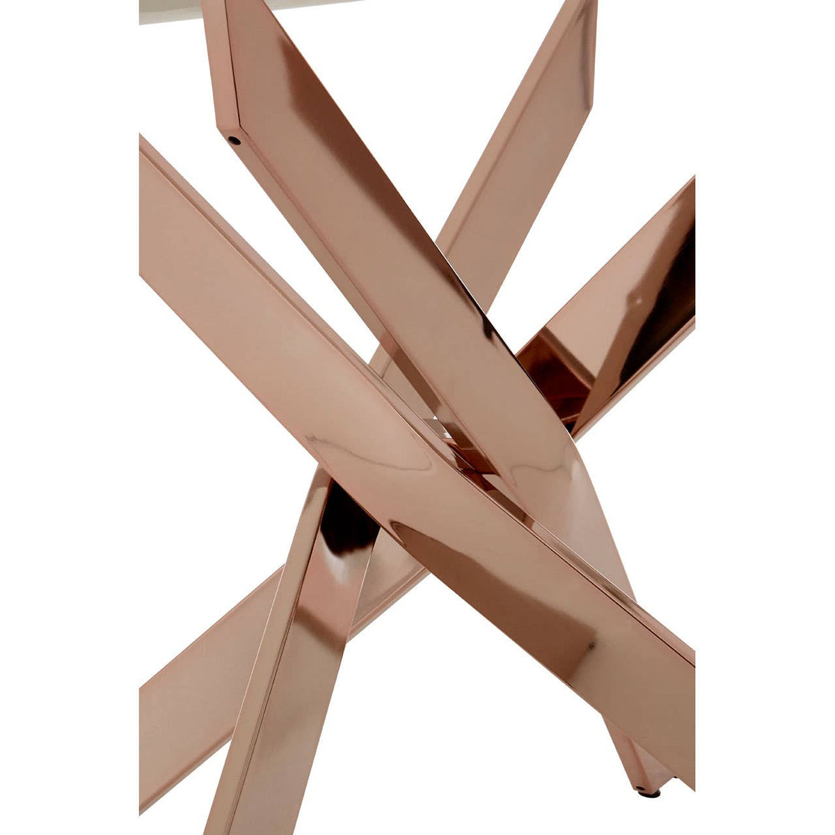 Alustre Rectangular Rose Gold Dining Table.