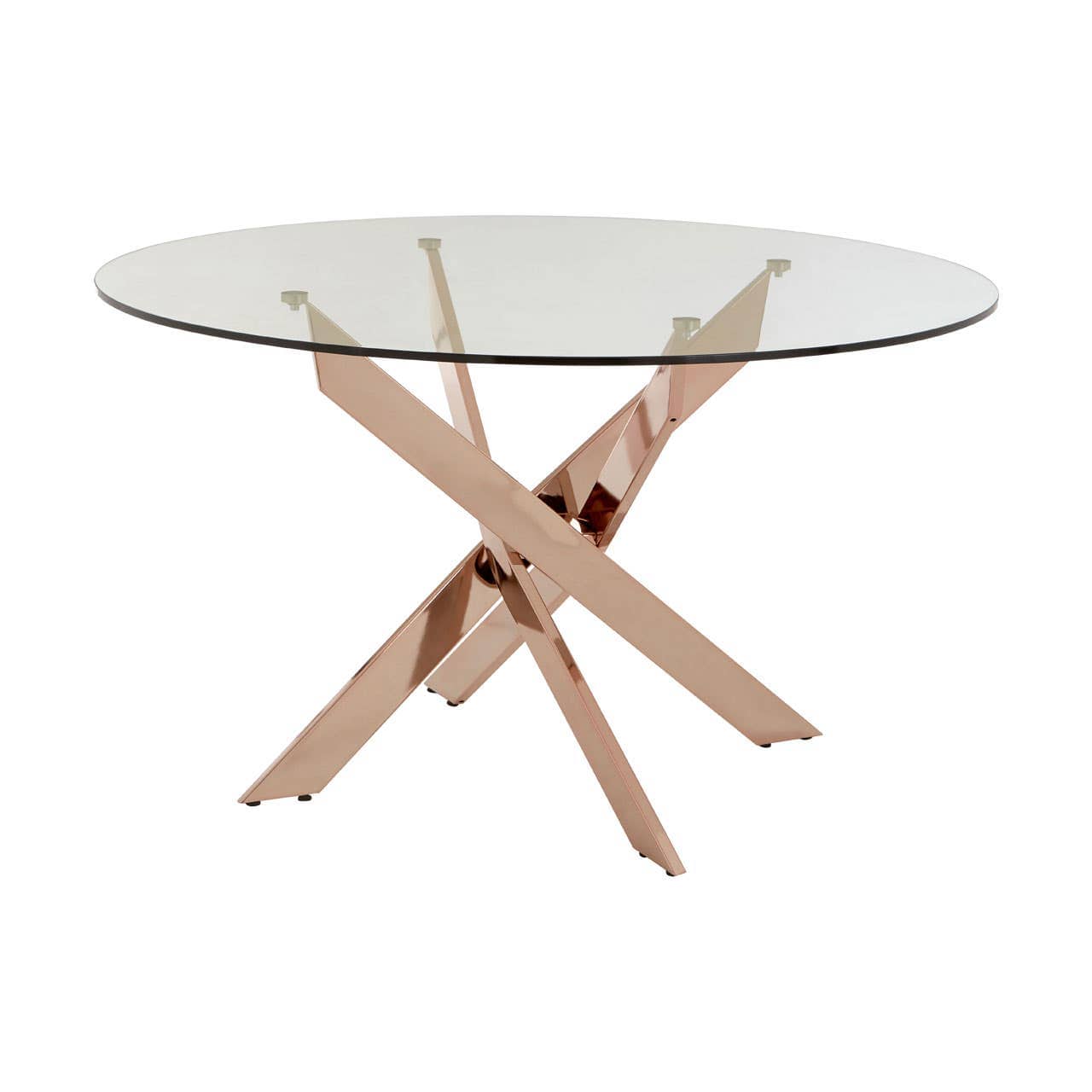 Noosa & Co. Dining Alustre Round Dining Table with  Intersected Rose Gold Legs House of Isabella UK