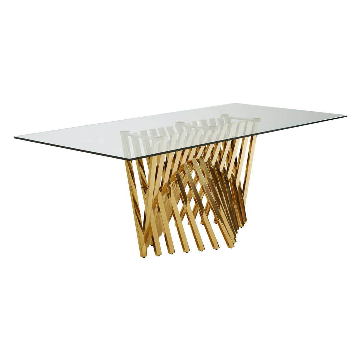 Noosa & Co. Dining Arezzo Tempered Glass Top Dining Table With Gold Finish Frame House of Isabella UK