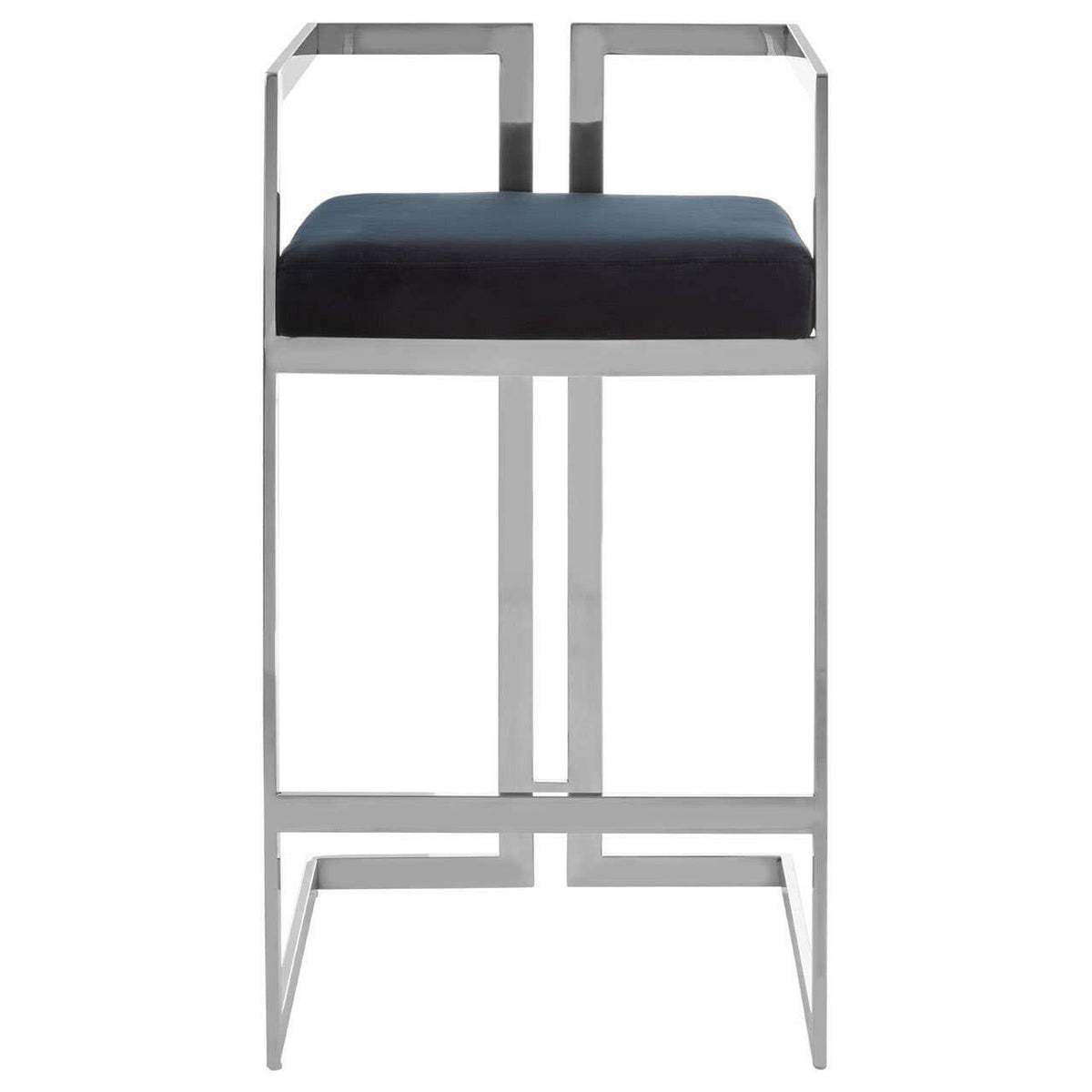 Azalea Bar Stool With Silver Frame.