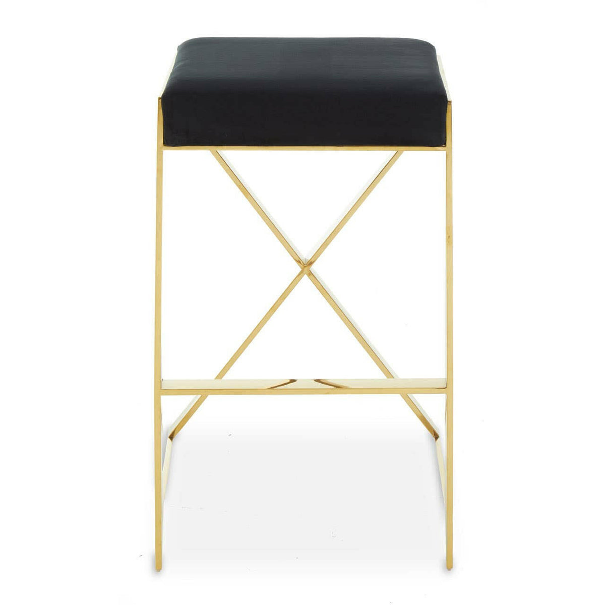 Azalea Black And Gold Finish Bar Stool.