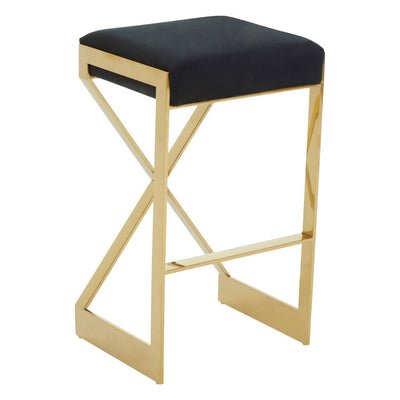 Noosa & Co. Dining Azalea Black And Gold Finish Bar Stool House of Isabella UK