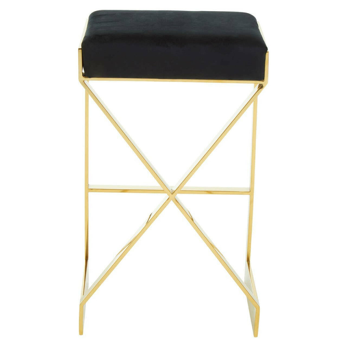 Azalea Black And Gold Finish Bar Stool.