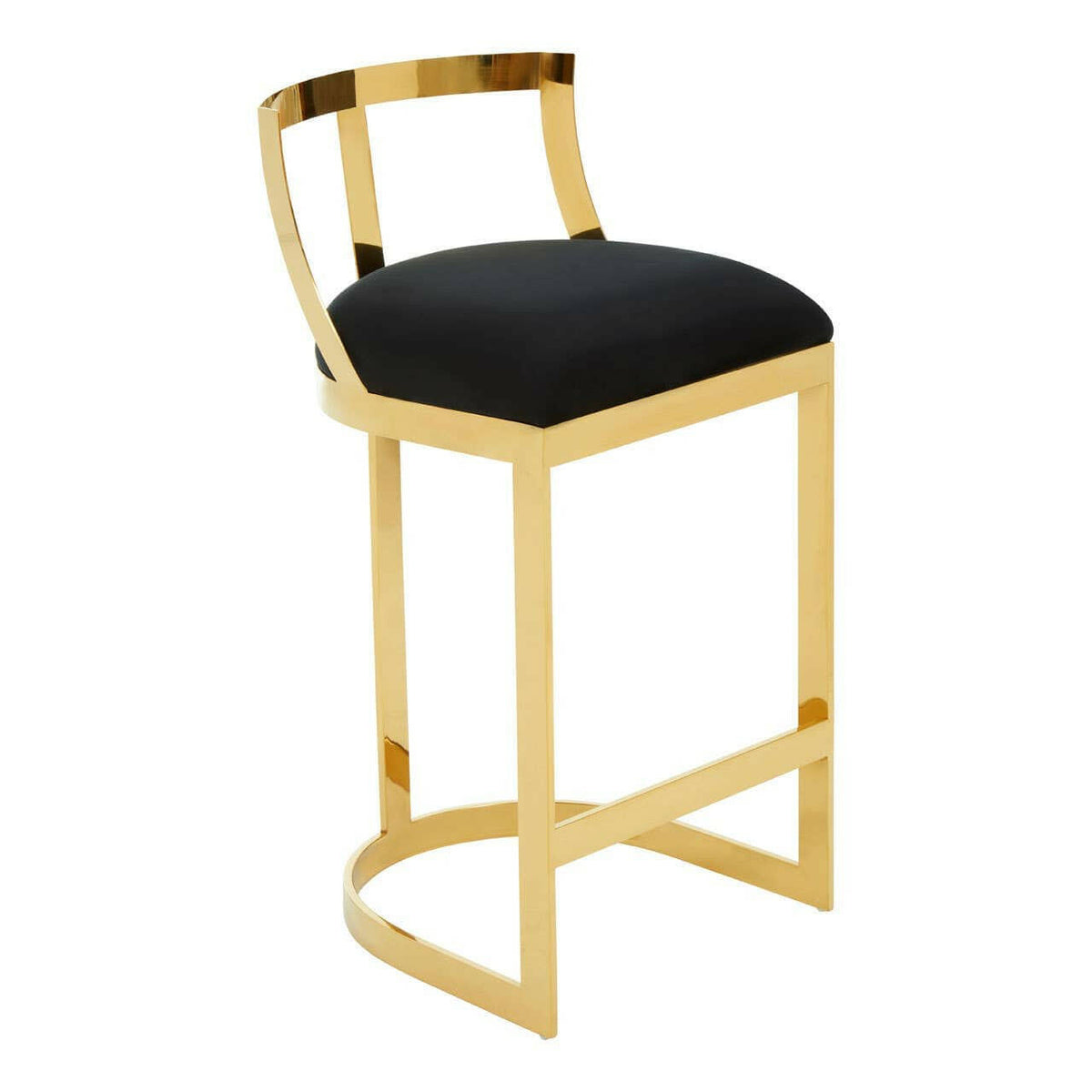 Azalea Black Velvet Bar Stool.