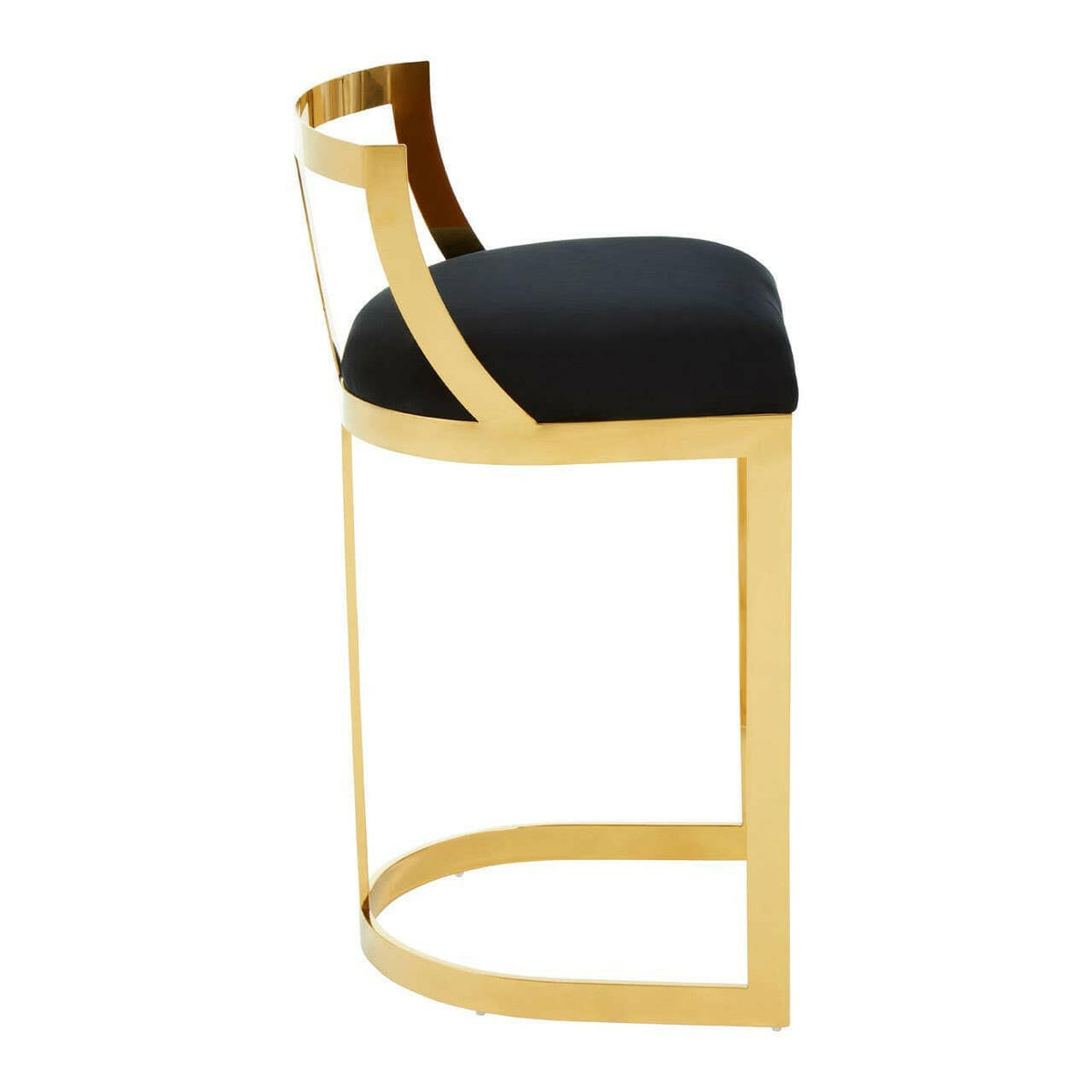 Azalea Black Velvet Bar Stool.