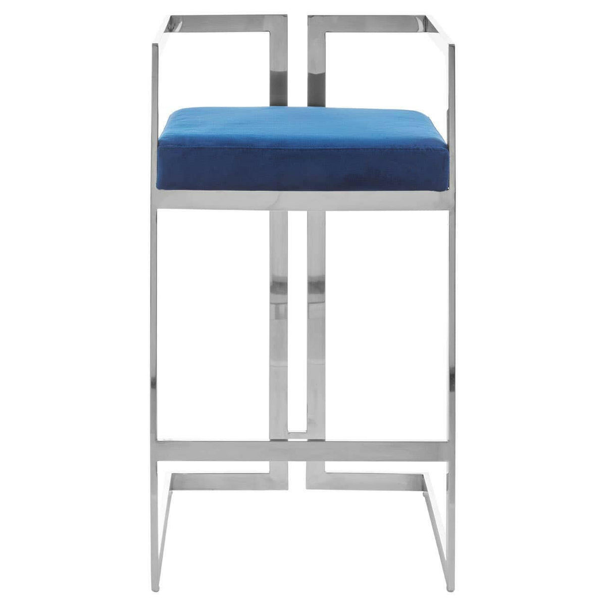 Azalea Blue Velvet Bar Stool.