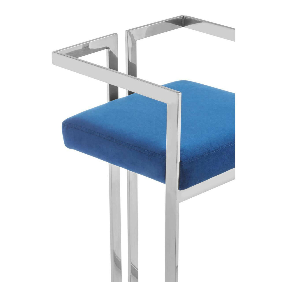 Azalea Blue Velvet Bar Stool.