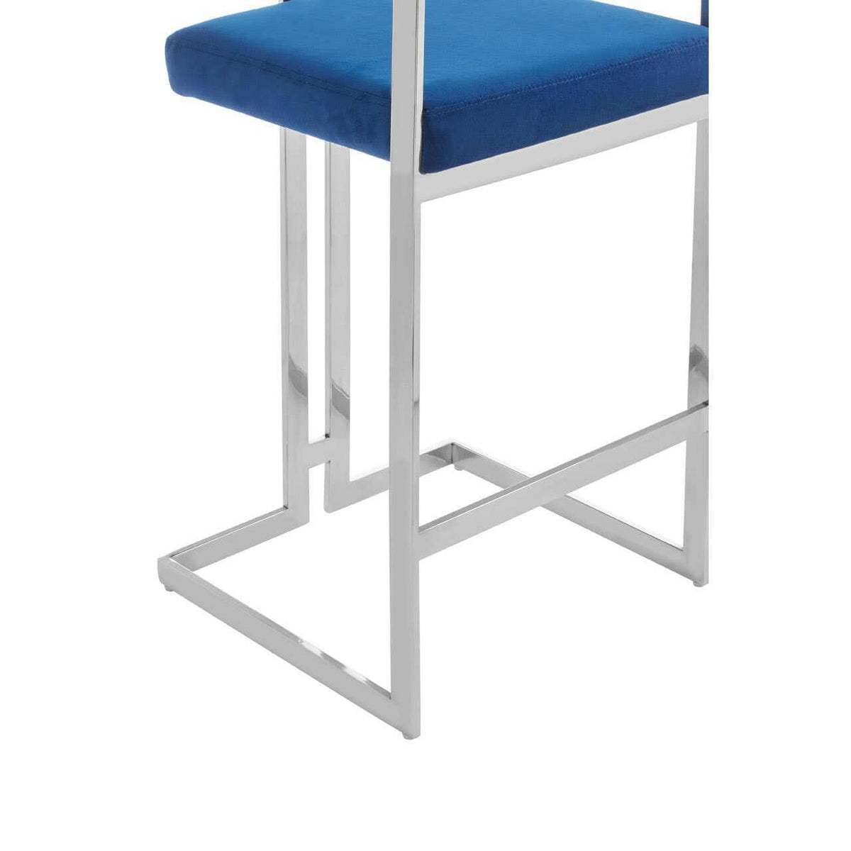 Azalea Blue Velvet Bar Stool.