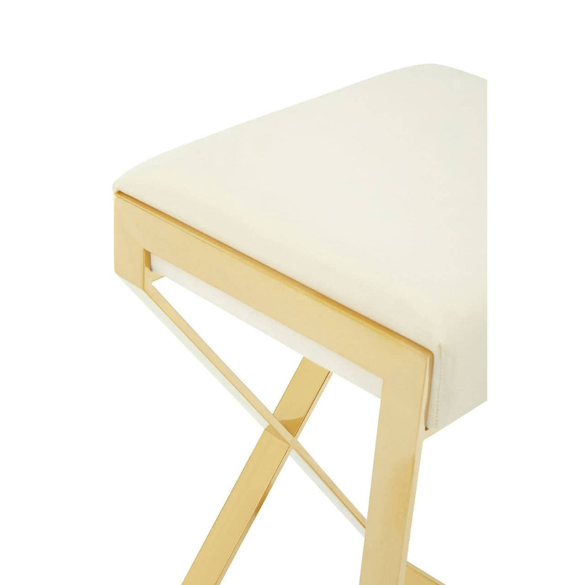 Azalea Ivory And Gold Finish Bar Stool.