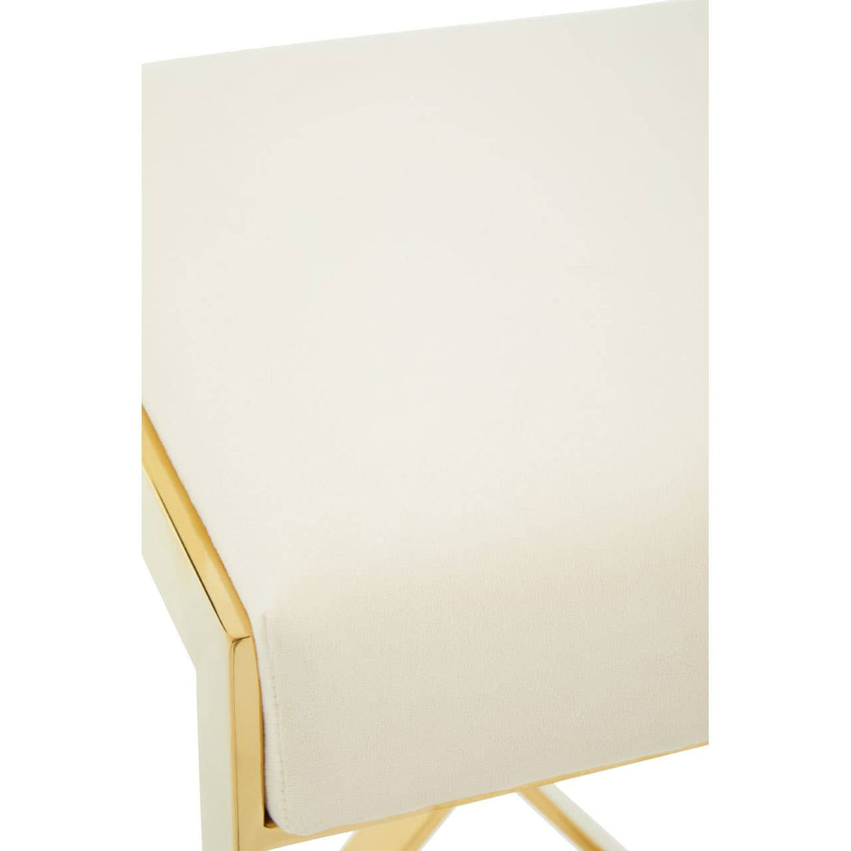 Azalea Ivory And Gold Finish Bar Stool.